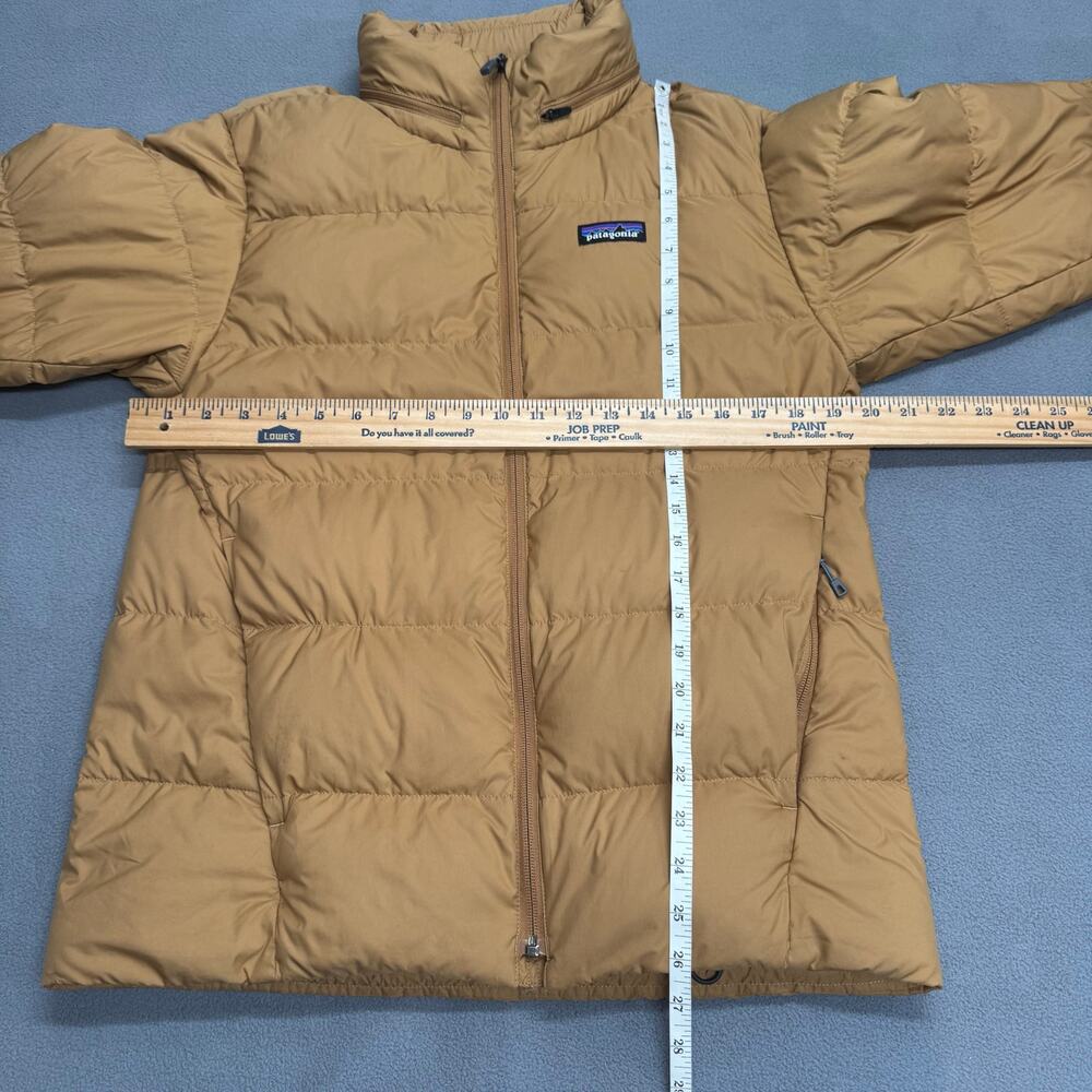 Patagonia Mens Silent Down Jacket 27930 Nest Brown Small Hidden Hood Full Zip - Picture 13 of 16